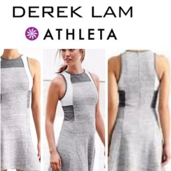 Derek Lam 10C x Athleta Downtown Athletic Casual Dress Fit Flare Gray Small - Picture 1 of 10